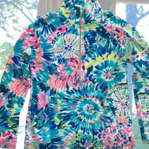 Lilly Pulitzer Tops - Lilly Pulitzer UPF Multicolored Skipper Popover Pink Blue